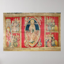 Le Christ a couronné avec les bêtes apocalyptiques Affiches