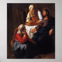 Le Christ dans la Chambre de Mary et de Martha Posters
