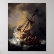 Le Christ dans la tempête sur la mer de Galilea Affiche