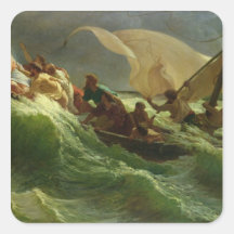 Le Christ endormi dans son bateau Autocollants