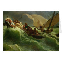 Le Christ endormi dans son bateau Carte De Vœux