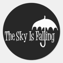 Le ciel est noir et blanc en baisse de parapluie autocollants