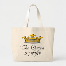 le cinquantième anniversaire la reine est 50 ! sac en toile