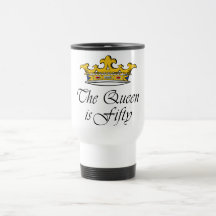 le cinquantième anniversaire la reine est 50 ! tasses