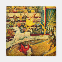 Le cirque de Georges Seurat (1891) Aimants Pour Réfrigérateur