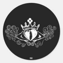 Le Claddagh (blanc) Autocollants