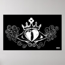 Le Claddagh (blanc) Posters