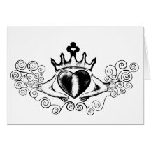 Le Claddagh (noir) Cartes De Vœux