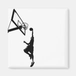 Le claquement de basket-ball trempent la silhouett magnets pour réfrigérateur