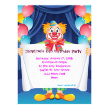 Le clown de cirque badine l'invitation 6,5" de par