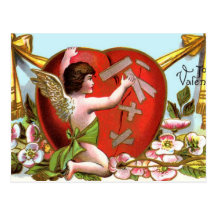 Le coeur brisé de réparation de cupidon carte postale