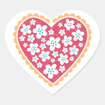 Le coeur de Valentine fleurit l'autocollant