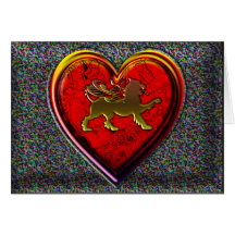 Le coeur d'or à ailes de lion arrondi éditent II Carte