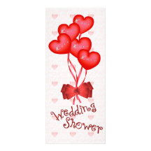 Le coeur monte en ballon le wedding shower cartons d'invitation
