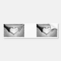 Le coeur remet la photo de B&W Autocollants Pour Voiture