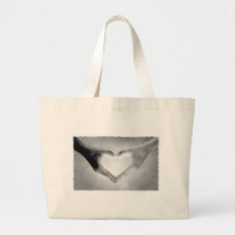 Le coeur remet la photo de B&W Sac En Toile