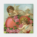 Le coeur victorien vintage d'anges de jour de Vale Aimants Pour Réfrigérateur