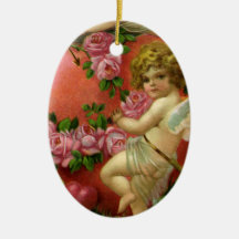 Le coeur victorien vintage d'anges de jour de Vale Ornements