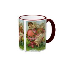 Le coeur victorien vintage d'anges de jour de Vale Tasse