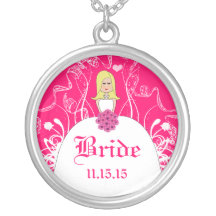 Le collier de la jeune mariée fuchsia blonde de ma