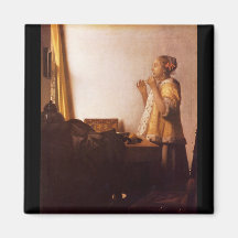 Le collier de perle par Johannes Vermeer Aimant
