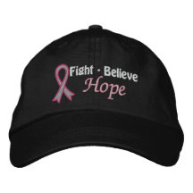 Le combat croient l'espoir - cancer du sein casquette de baseball brodée