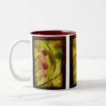 Le cône antique fleurit encadré - tasse