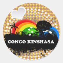 Le Congo fruité mignon Kinshasa Autocollant Rond