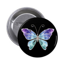Le cool ombrage le papillon d'ailes d'arc-en-ciel pin's avec agrafe