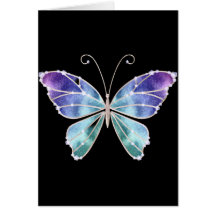 Le cool ombrage le papillon d'ailes d'arc-en-ciel carte de vœux