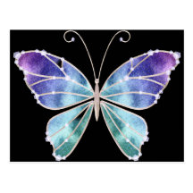 Le cool ombrage le papillon d'ailes d'arc-en-ciel carte postale