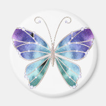 Le cool ombrage le papillon d'ailes d'arc-en-ciel magnets