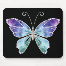 Le cool ombrage le papillon d'ailes d'arc-en-ciel tapis de souris