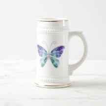 Le cool ombrage le papillon d'ailes d'arc-en-ciel tasse à café