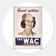 Le corps de l'armée des femmes de Wac Adhésif Rond