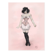 Le corset rose cartes postales