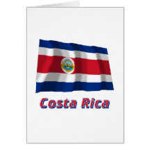 Le Costa Rica ondulant le drapeau avec le nom Carte De Vœux