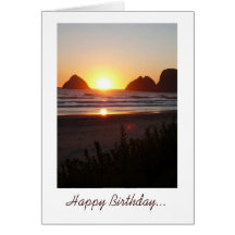 Le coucher du soleil de joyeux anniversaire à la p carte