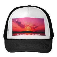 Le coucher du soleil, l'earlybird obtient le ver ! casquette de camionneur