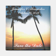 Le coucher du soleil tropical rougeoyant font gagn aimants