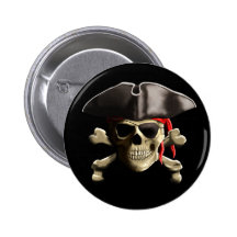 Le crâne de pirate de jolly roger badges