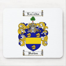 LE CREST DE FAMILLE DE BURTON - MANTEAU DE BURTON  TAPIS DE SOURIS