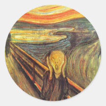 Le cri perçant - Edvard Munch Autocollant Rond
