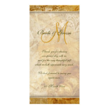 Le cru brun d'or "vous remercient" mariage photocartes