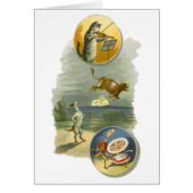 Le cru hé dupent dupent le chat, violon, vache, lu cartes de vœux