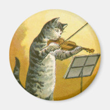 Le cru hé dupent dupent le chat, violon, vache, lu magnets pour réfrigérateur