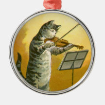 Le cru hé dupent dupent le chat, violon, vache, lu décoration pour sapin de noël