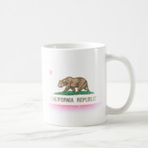 Le cru se fanent drapeau de la Californie Tasse