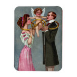 Le cupidon lie des couples avec la chaîne magnets rectangulaires