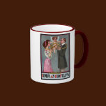 Le cupidon lie des couples avec la chaîne tasses